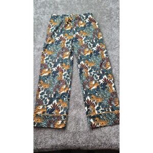 World Market Colorful Jungle Leopard Print Drawstring Wide Leg Lounge Pants